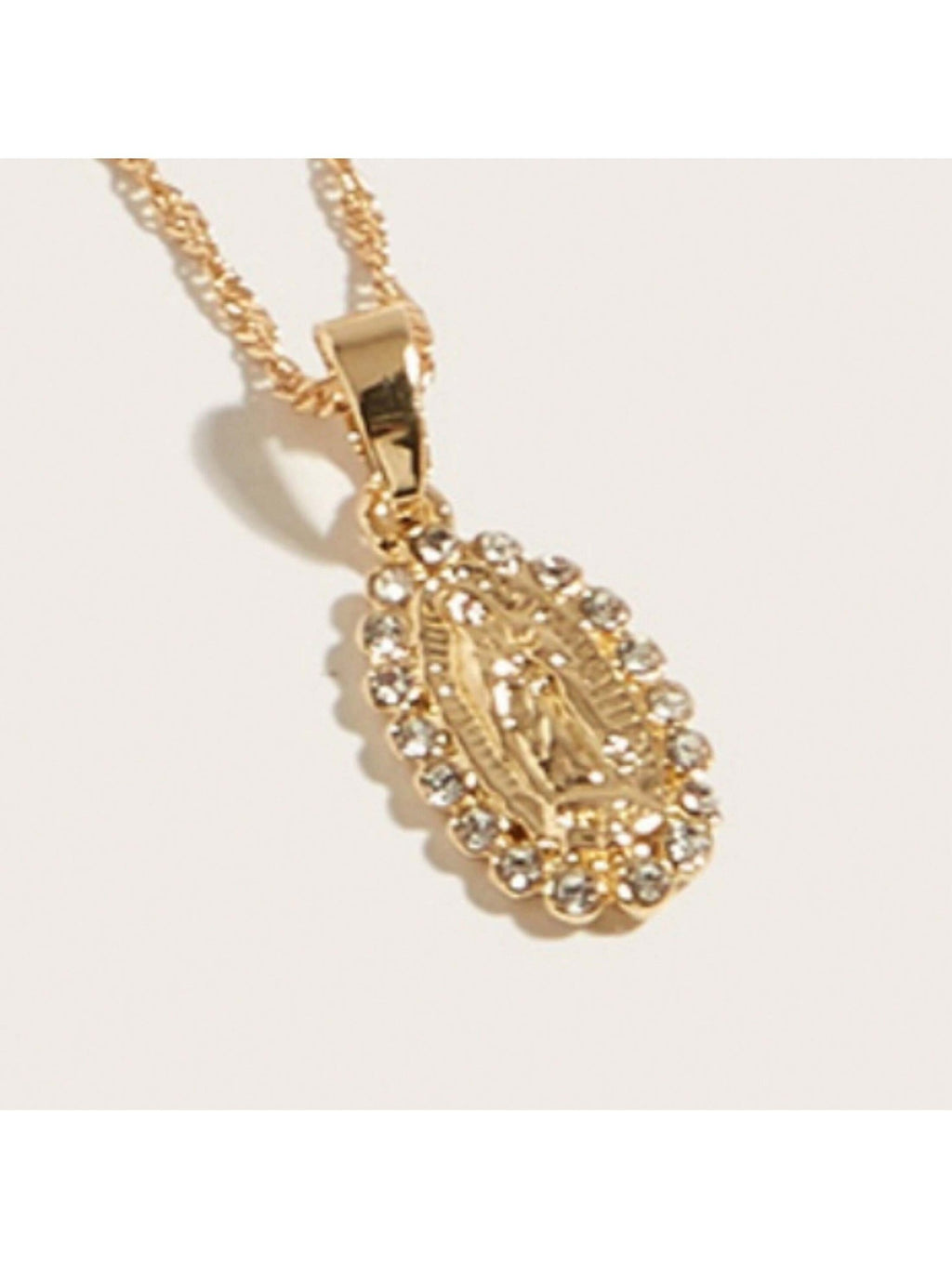 1 collar con colgante dela Virgen María para mujer, sencillo