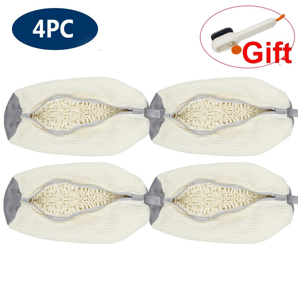 Bolsa de lavado de tenis, bolsa de lavandería, Protector de zapatos acolchado, bolsa de lavado de poliéster de fibra esponjosa, organizador de secado lavable a máquina