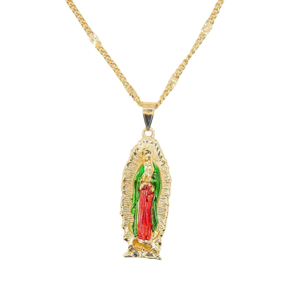 Pintura chapada en oro Virgen María  colgante joyería religiosa- Virgen