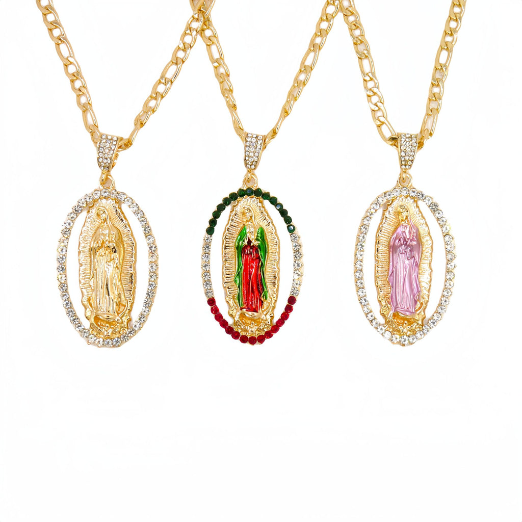 Pintura chapada en oro Virgen María  colgante joyería religiosa- Virgen