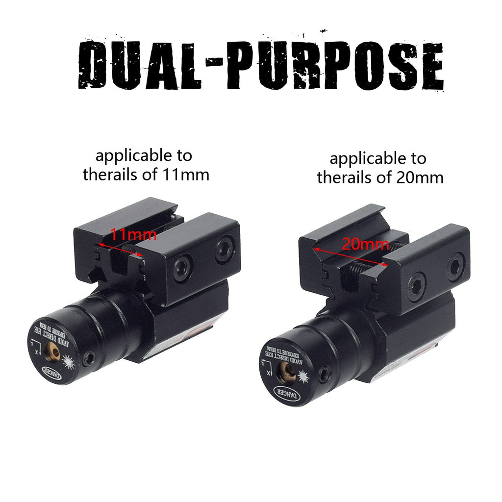 Mini mira láser táctica de punto rojo para Rifle, pistola de caza de tiro, juguete de caza ajustable de 11mm y 20mm con batería