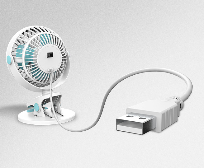 Mini Clip-On USB Desk Fan 