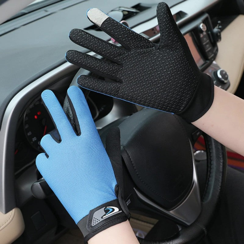 Guantes de pesca de verano para hombre y mujer, guantes de pesca transpirables con corte de dos dedos para pantalla táctil, antideslizantes, a prueba de sol, para ciclismo y Fitness