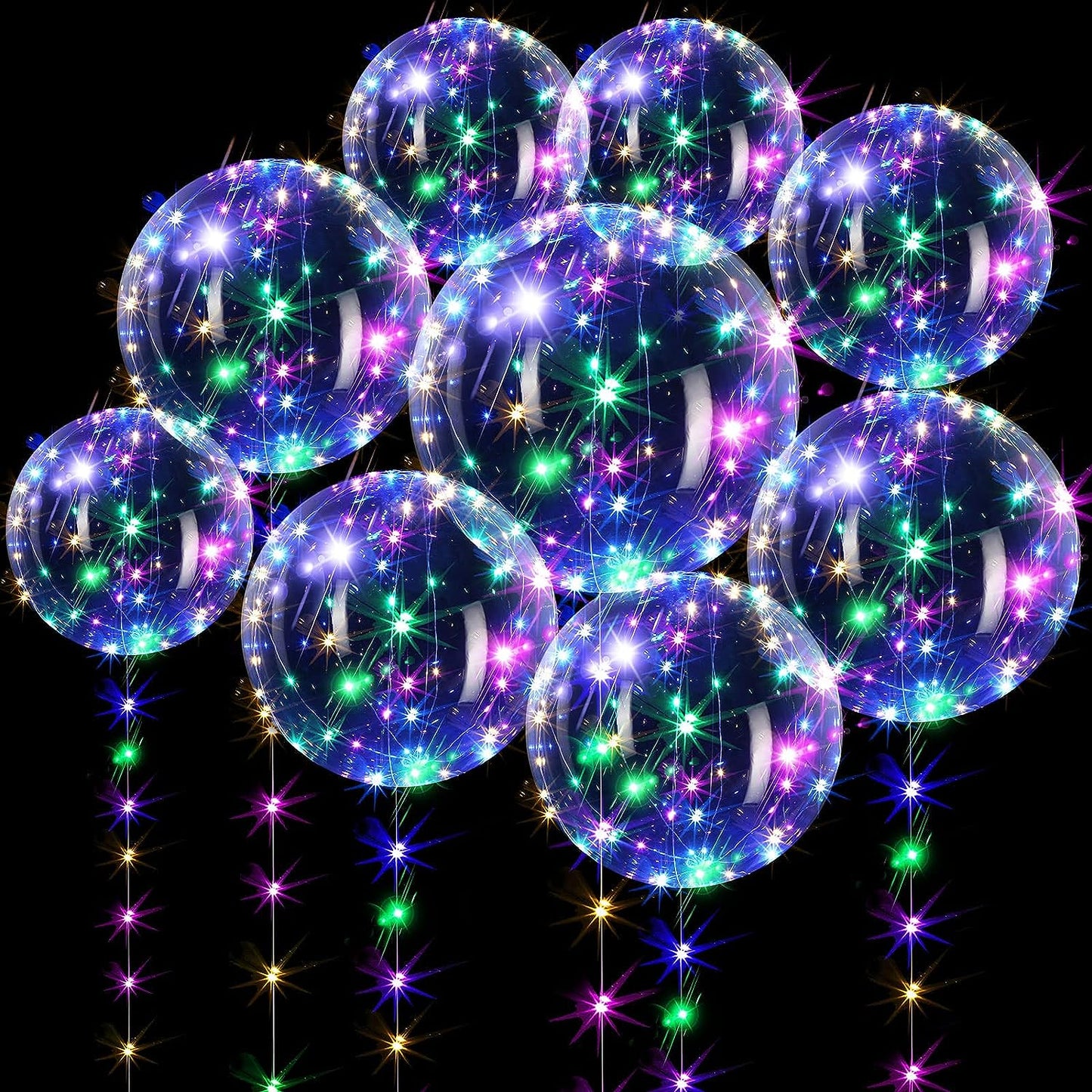 Transparent Balloons with LED String Lights 3M Bubble Balloon Decoration 