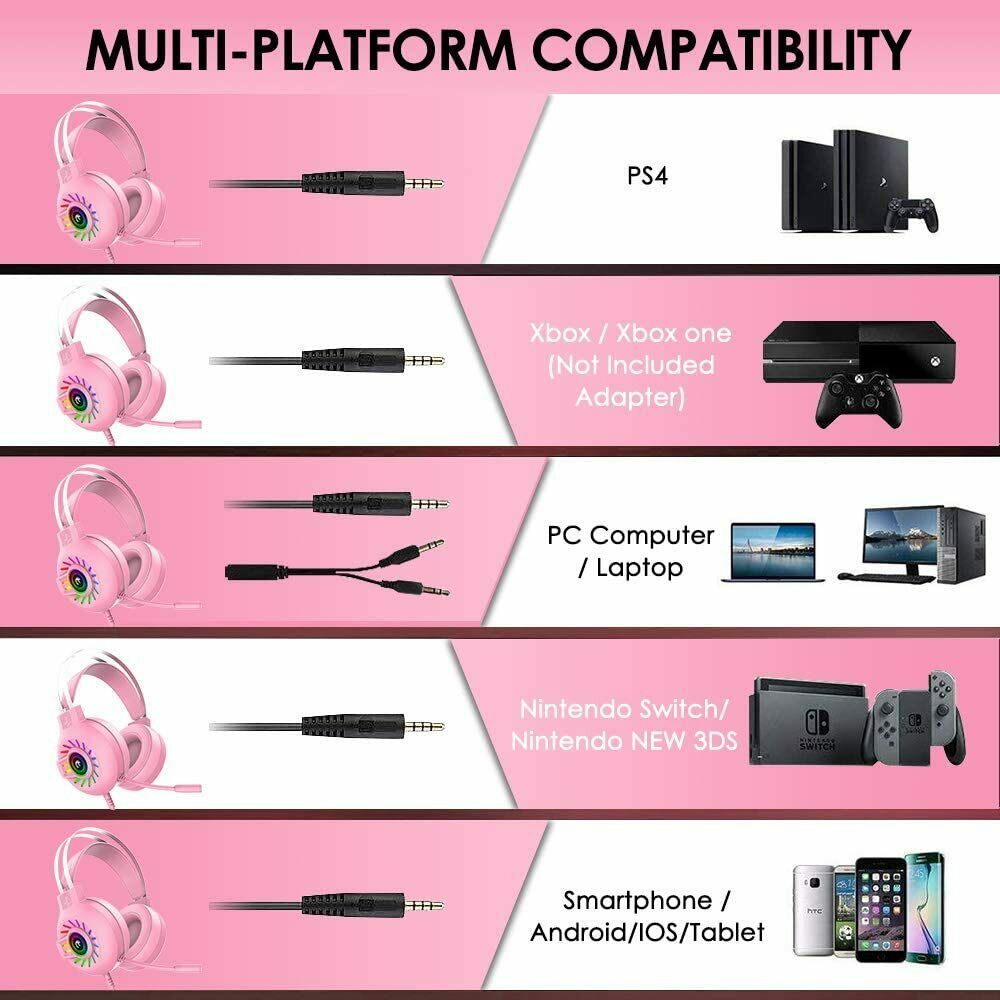 Auriculares para juegos de 3,5 mm con micrófono para PC, portátil, Nintendo PS