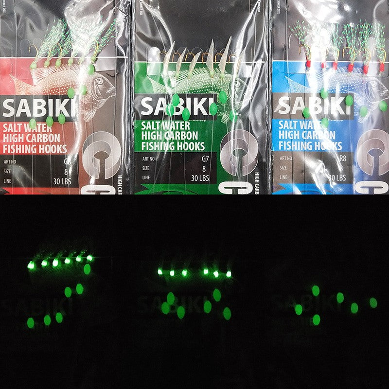 Lunker Sabiki-señuelo intermitente, anzuelo de aparejo, cebo suave, lombriz luminosa, caballa oscura, pesca, pargo, muleta de cabeza plana, tiburón