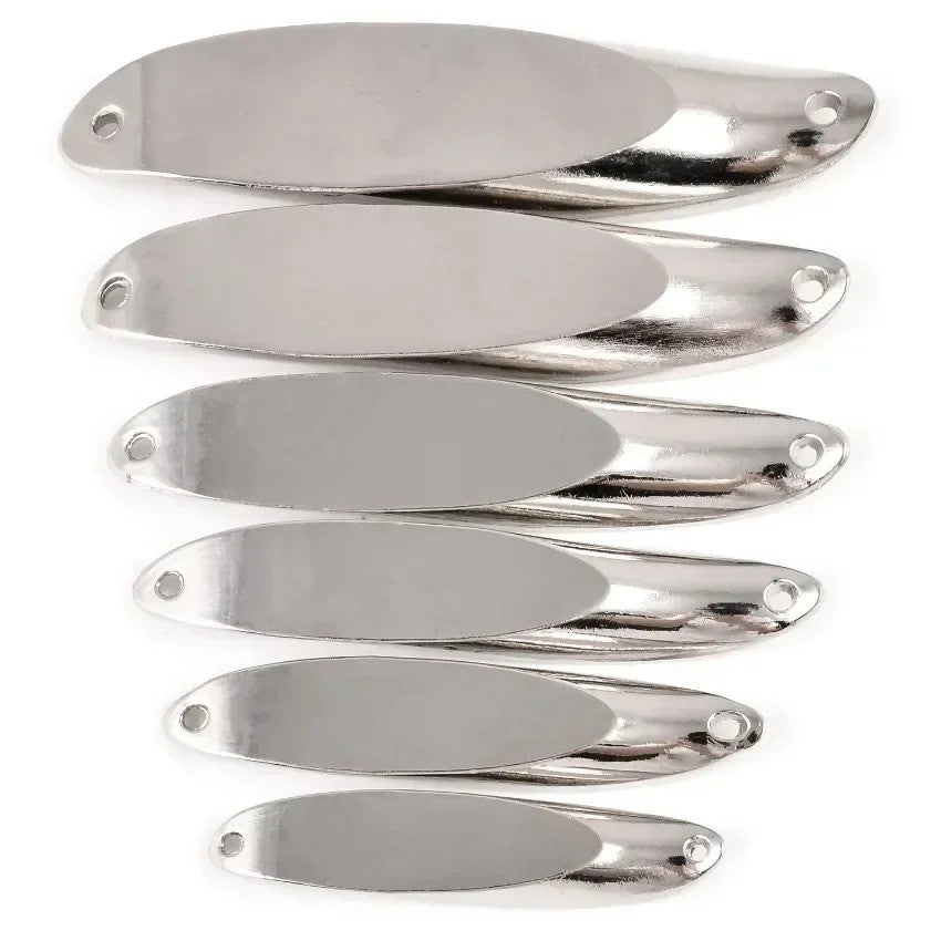 Cebo duro de 3 uds., cuchara plateada, señuelo de Jigging, anzuelo triple de Metal, hoja de fundición, Spinner, cucharas de curricán, cebo giratorio de hoja inoxidable