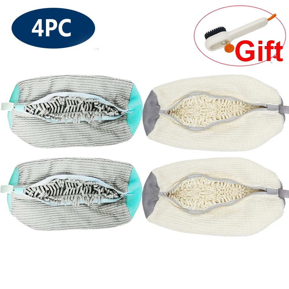 Bolsa de lavado de tenis, bolsa de lavandería, Protector de zapatos acolchado, bolsa de lavado de poliéster de fibra esponjosa, organizador de secado lavable a máquina