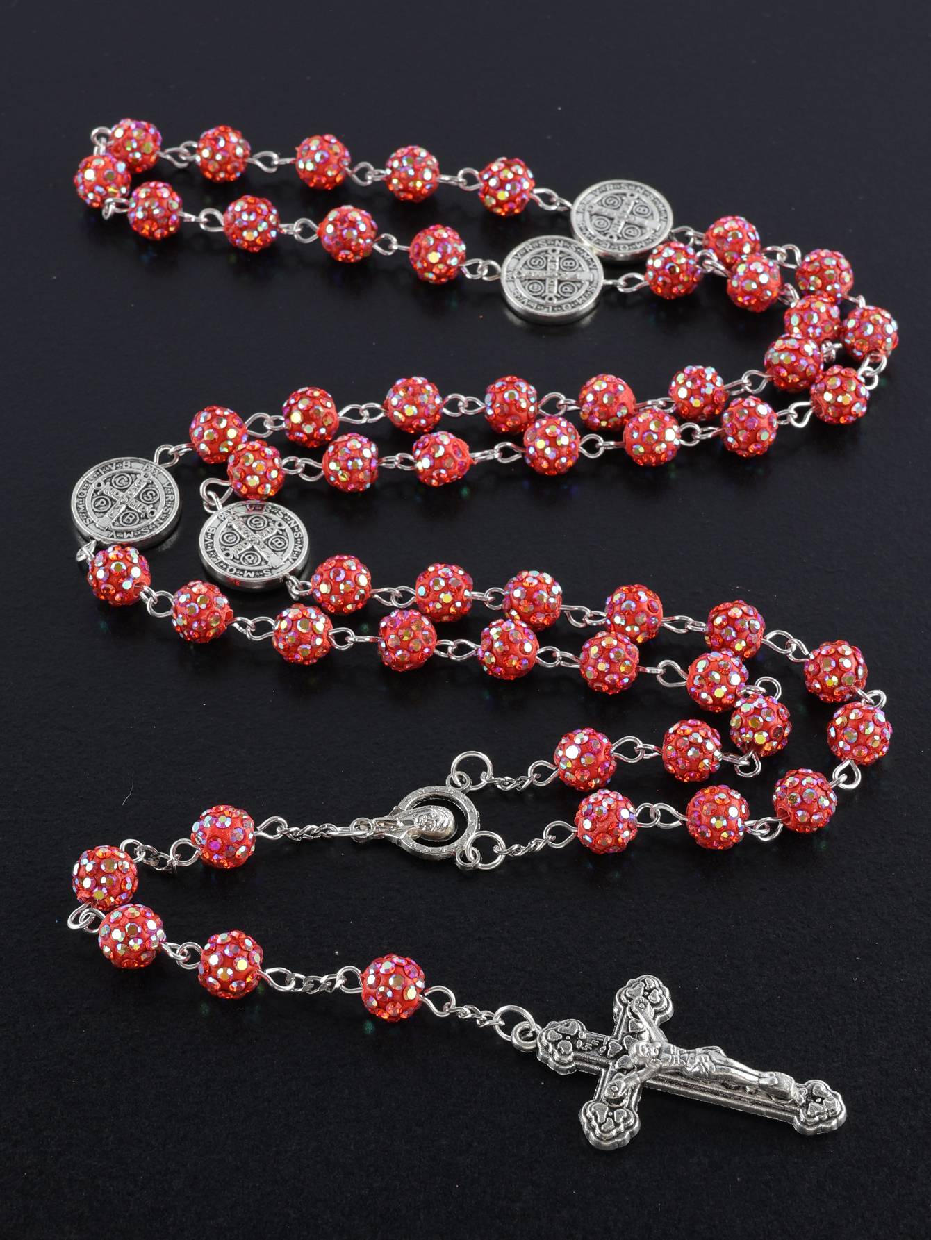 1 pieza retro clásico multicolor 8mm Rosario redondo hecho a mano