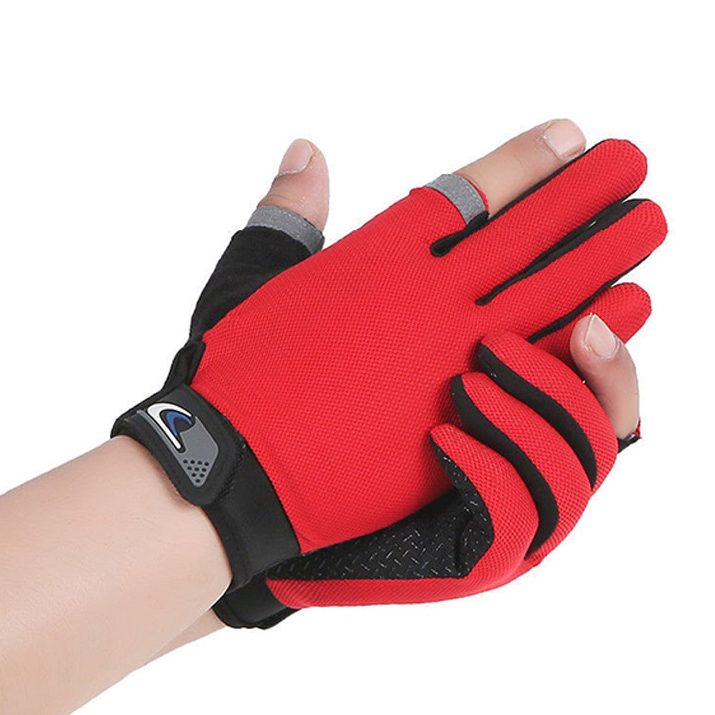 Guantes de pesca de verano para hombre y mujer, guantes de pesca transpirables con corte de dos dedos para pantalla táctil, antideslizantes, a prueba de sol, para ciclismo y Fitness