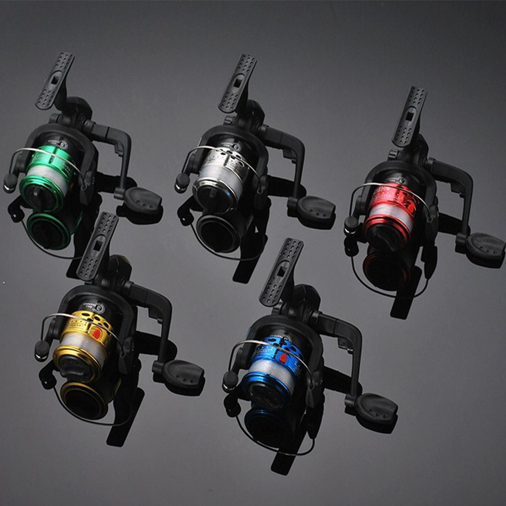 Ruedas de arrastre portátiles, carrete de pesca ultraligero, relación de engranaje 5,2: 1, carrete giratorio con sedal de pesca de 60m, suministros de pesca