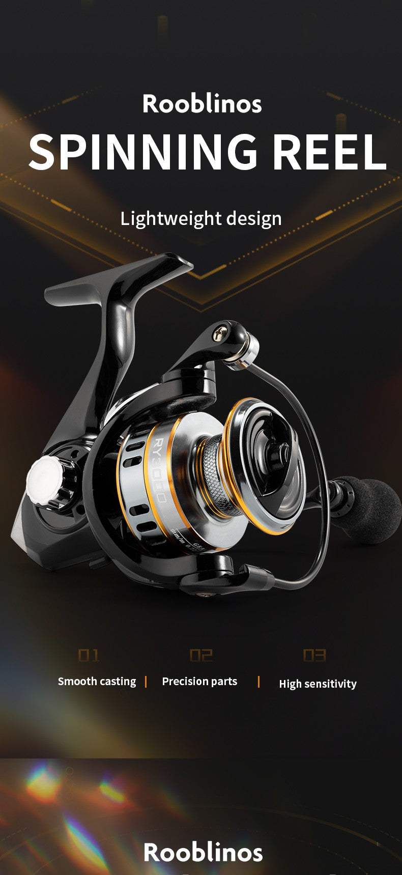 ROOBLINOS RY carretes giratorios para pesca en agua salada, carrete de pesca de agua dulce, marco de Metal ultraligero, carretes de pesca lisos y resistentes de alta velocidad