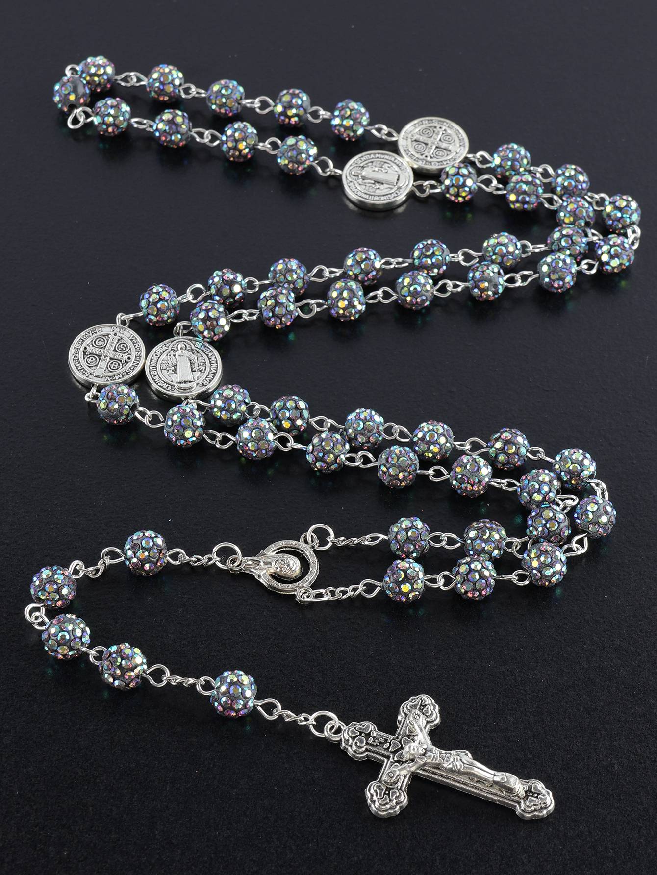 1 pieza retro clásico multicolor 8mm Rosario redondo hecho a mano