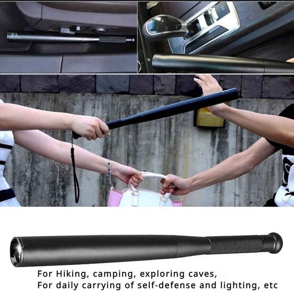 Linterna de autodefensa resistente al agua, palo LED, bate de béisbol, antorcha de aleación de aluminio, equipo antidisturbios de autodefensa de emergencia