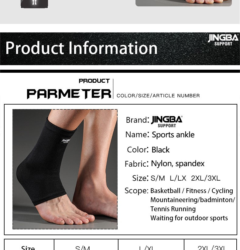 Soporte JINGBA, 1 Uds., envío directo, tobillera de compresión de nailon negro, Protector de soporte para deportes al aire libre, articulación protectora del tobillo