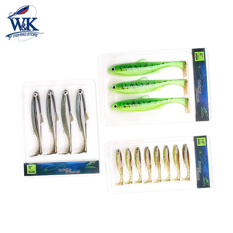2024 nuevo cebo blando 5 tamaños Hoduller Swimbait para Lucio Zander Snook perca Señuelos de pesca con ojos 3D JIG Head Rig señuelo suave