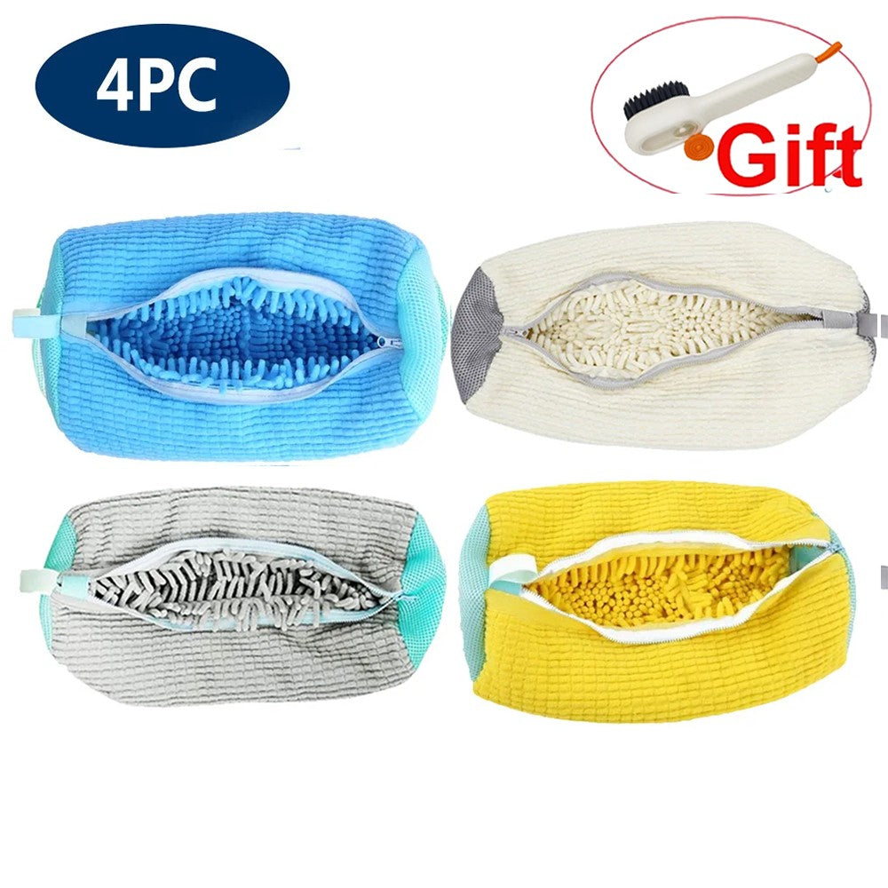 Bolsa de lavado de tenis, bolsa de lavandería, Protector de zapatos acolchado, bolsa de lavado de poliéster de fibra esponjosa, organizador de secado lavable a máquina