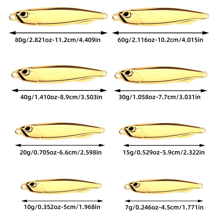 Juego de Señuelos de Pesca, 10 Uds., plantillas de 20G, 30G, 40G, Jigbait, señuelo de Pesca chapado en plata, señuelos fundidos en la orilla, cebo de Metal, señuelo de Pesca Artificial