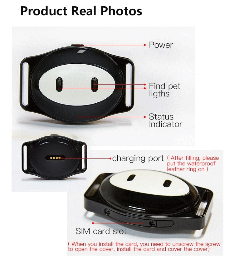 Mini rastreador GPS para perros a prueba de agua para gatos y mascotas