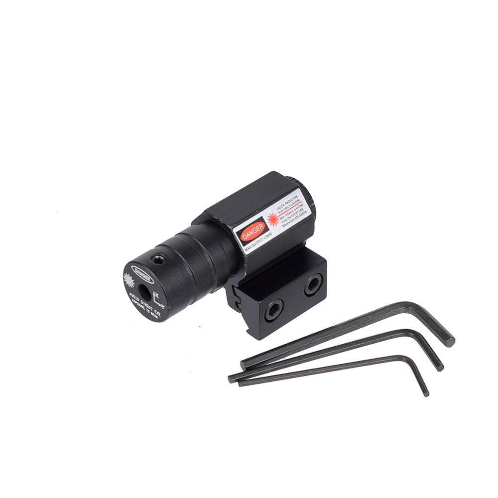 Mini mira láser táctica de punto rojo para Rifle, pistola de caza de tiro, juguete de caza ajustable de 11mm y 20mm con batería