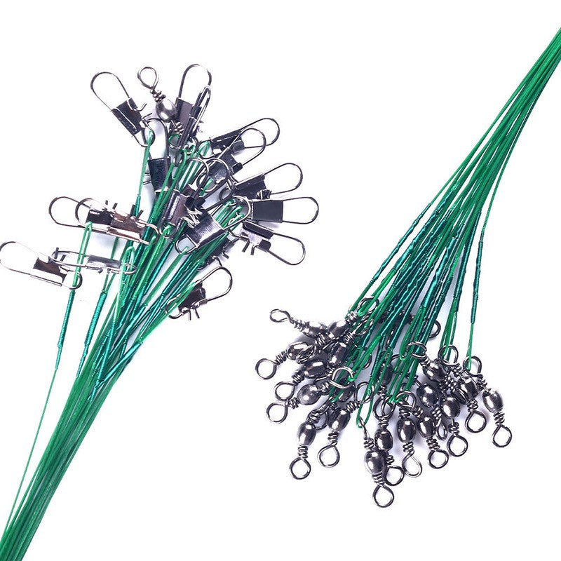 Línea de pesca de acero antimordida de fuerza de tracción súper fuerte líder de alambre de acero con broches giratorios alambre de plomo de pesca 200/100/60/20 piezas