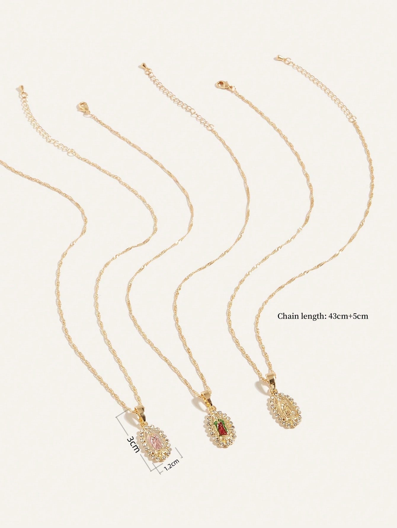 1 collar con colgante dela Virgen María para mujer, sencillo