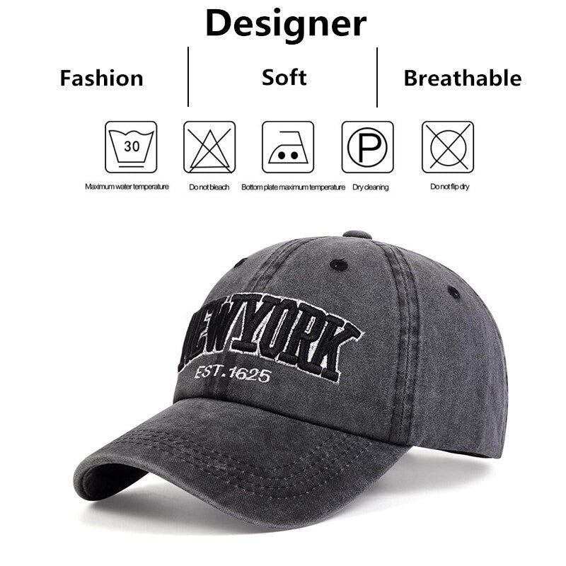 Gorras de béisbol bordadas de NUEVA YORK a la moda, sombreros casuales para el sol para adultos, sombrero de Hip Hop, gorras deportivas de Golf, gorras Snapback con lavado con agua
