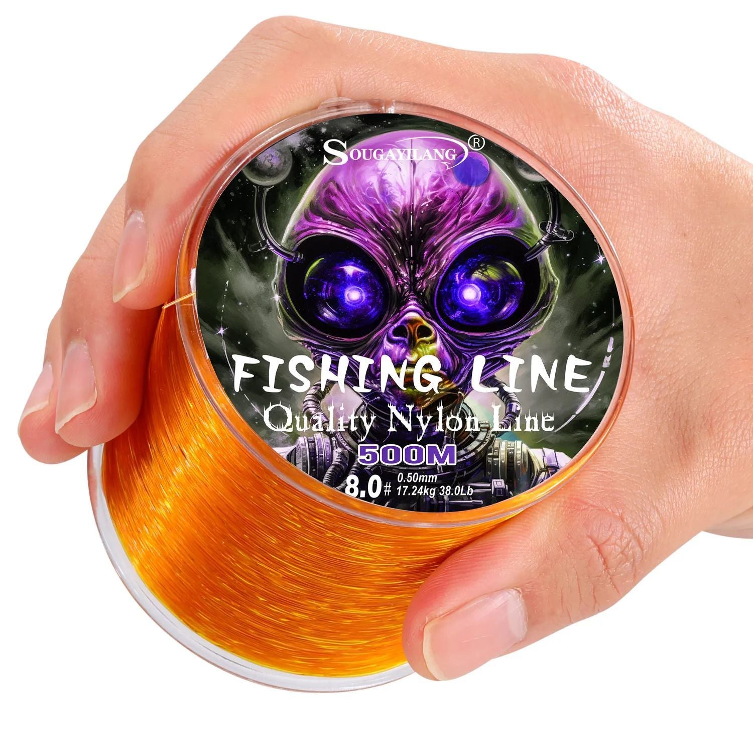 Línea de pesca de nailon Sougayilang, 100m, 500m, línea monofilamento japonesa súper fuerte, arrastre máximo 7-38LB, línea de carpa de agua dulce y salada
