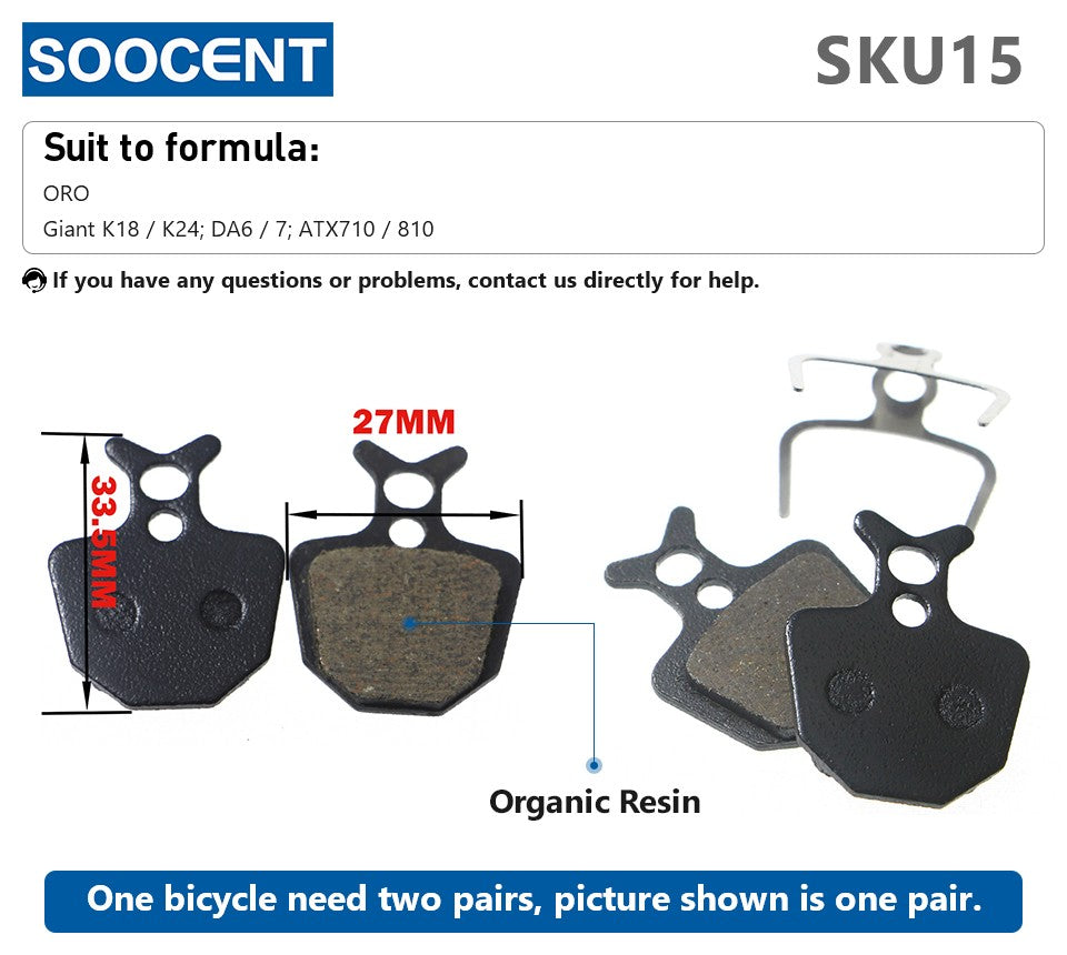 Pastillas de freno hidráulicas para bicicleta de montaña, pastillas de freno de disco de resina orgánica para Shimano xt M445 355 395 Magura, 1 par/2 uds.