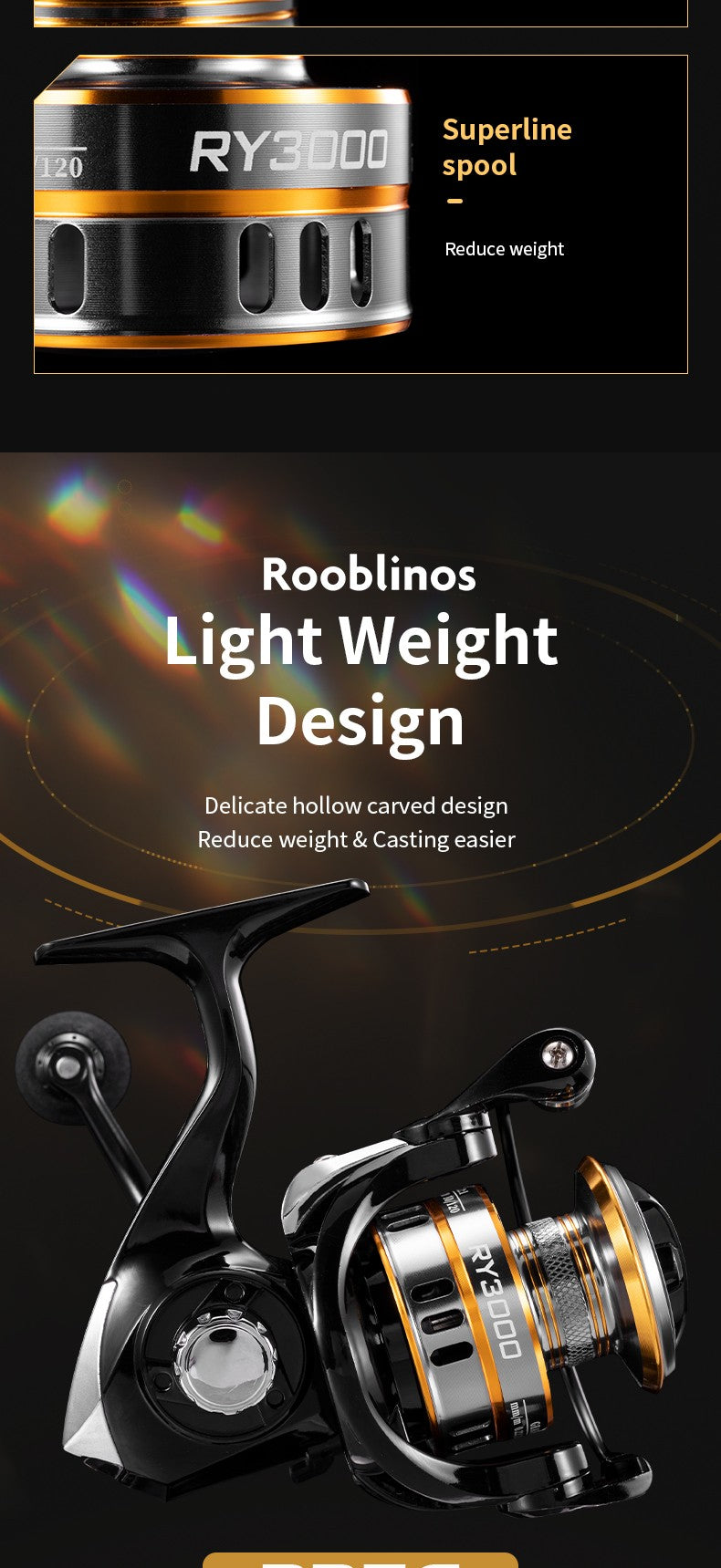 ROOBLINOS RY carretes giratorios para pesca en agua salada, carrete de pesca de agua dulce, marco de Metal ultraligero, carretes de pesca lisos y resistentes de alta velocidad