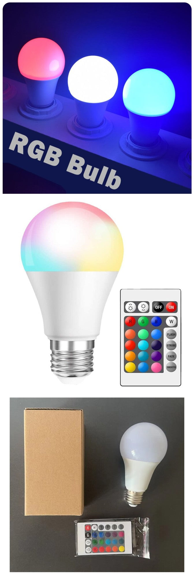 Foco LED RGB de 16 colores