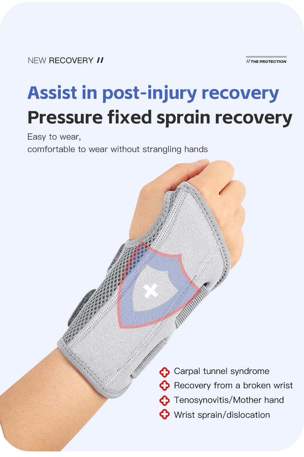 Muñequera para túnel carpiano, soporte con férulas, soporte de mano para artritis, tendinitis, esguince, lesiones, dolor de muñeca, 1 ud.