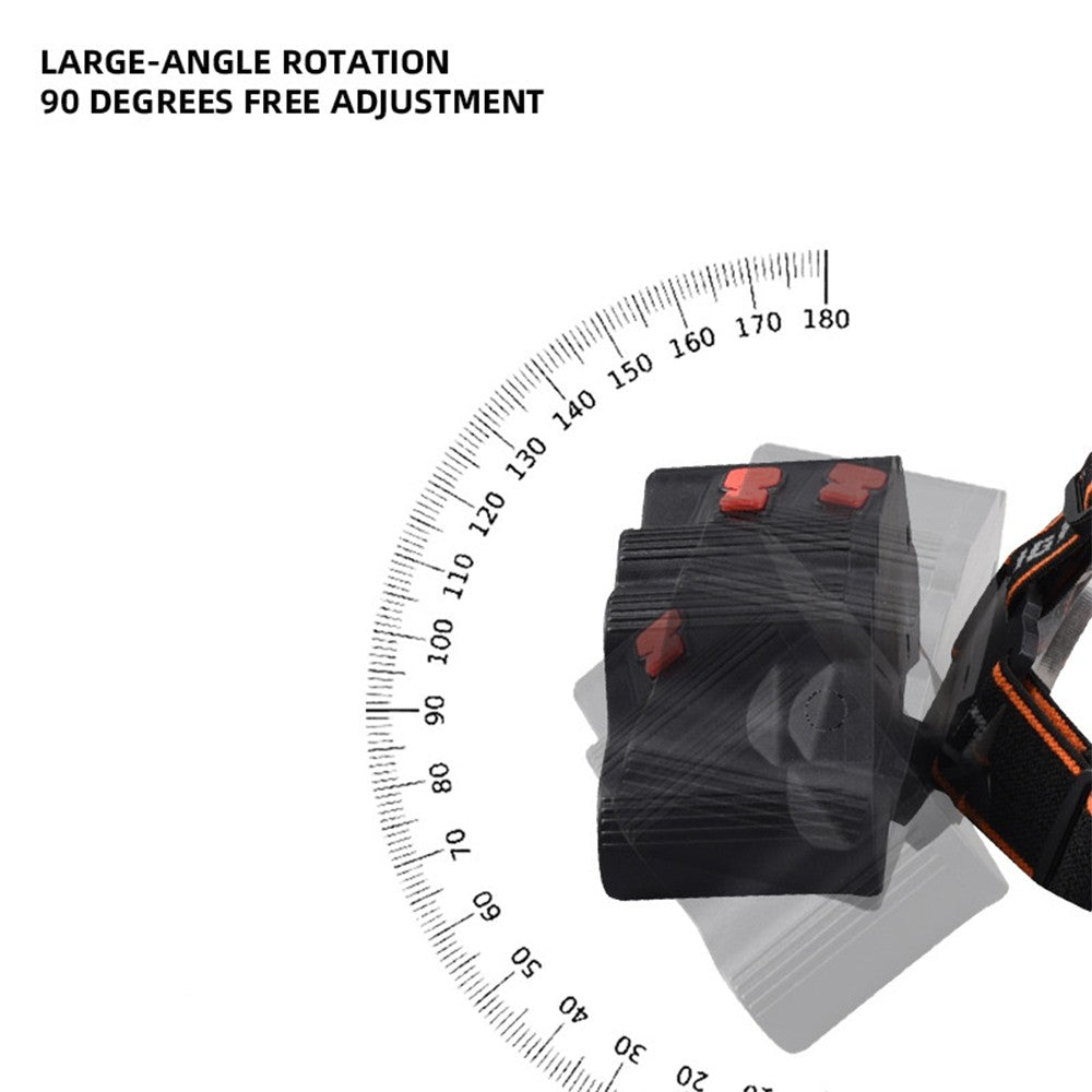 Faro recargable por USB, 11 LED, lámpara de cabeza de luz fuerte, resistente al agua, batería integrada, linterna de pesca, linterna para exteriores