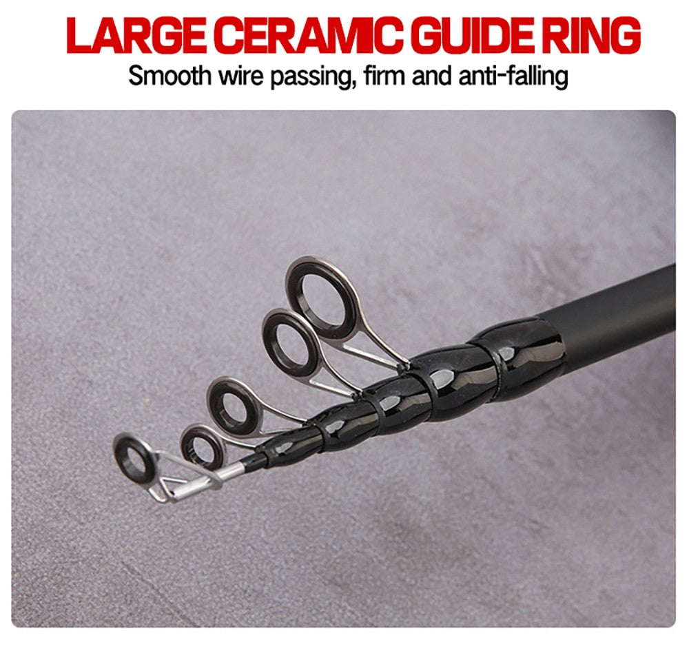 Caña de pescar con señuelo Baitcasting, telescópica giratoria, mango de madera de 8g-25g, aparejos de pesca de fundición de carbono, peso ligero profesional