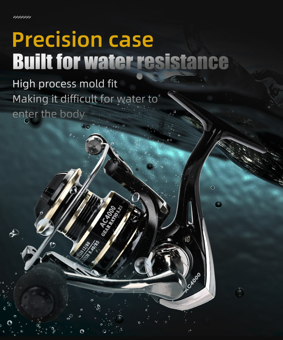 Carrete giratorio de arrastre máximo de 8KG para pesca AC3000 4000 5000, carrete de Metal con mango, plantilla de mar, carrete de carpa, rueda de bobina de pesca