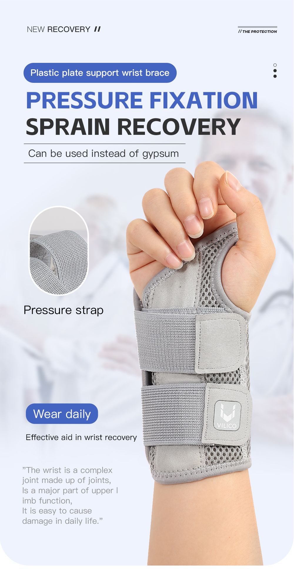 Muñequera para túnel carpiano, soporte con férulas, soporte de mano para artritis, tendinitis, esguince, lesiones, dolor de muñeca, 1 ud.