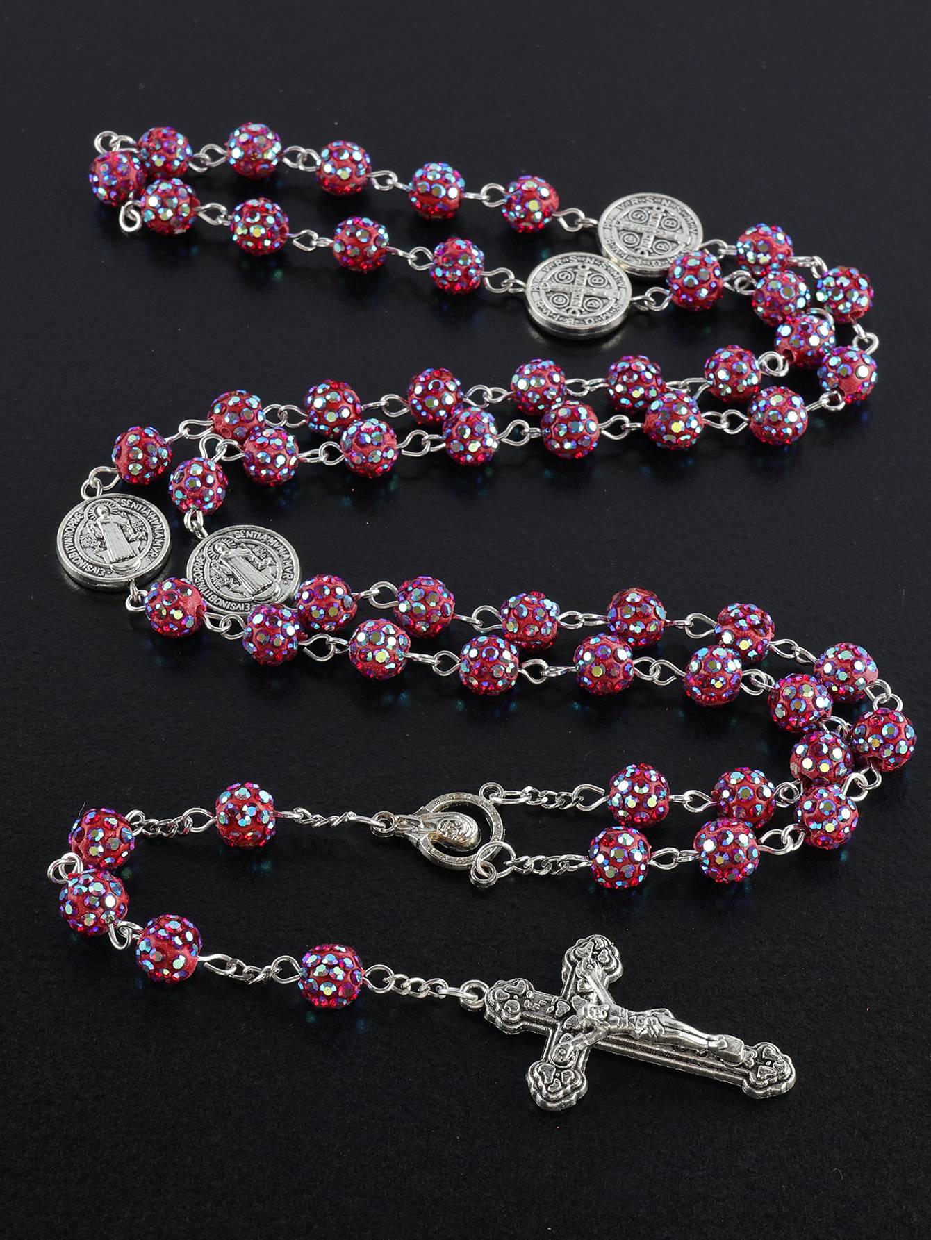 1 pieza retro clásico multicolor 8mm Rosario redondo hecho a mano