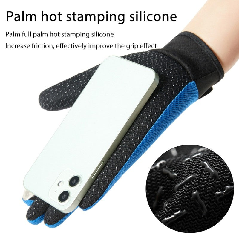 Guantes de pesca de verano para hombre y mujer, guantes de pesca transpirables con corte de dos dedos para pantalla táctil, antideslizantes, a prueba de sol, para ciclismo y Fitness