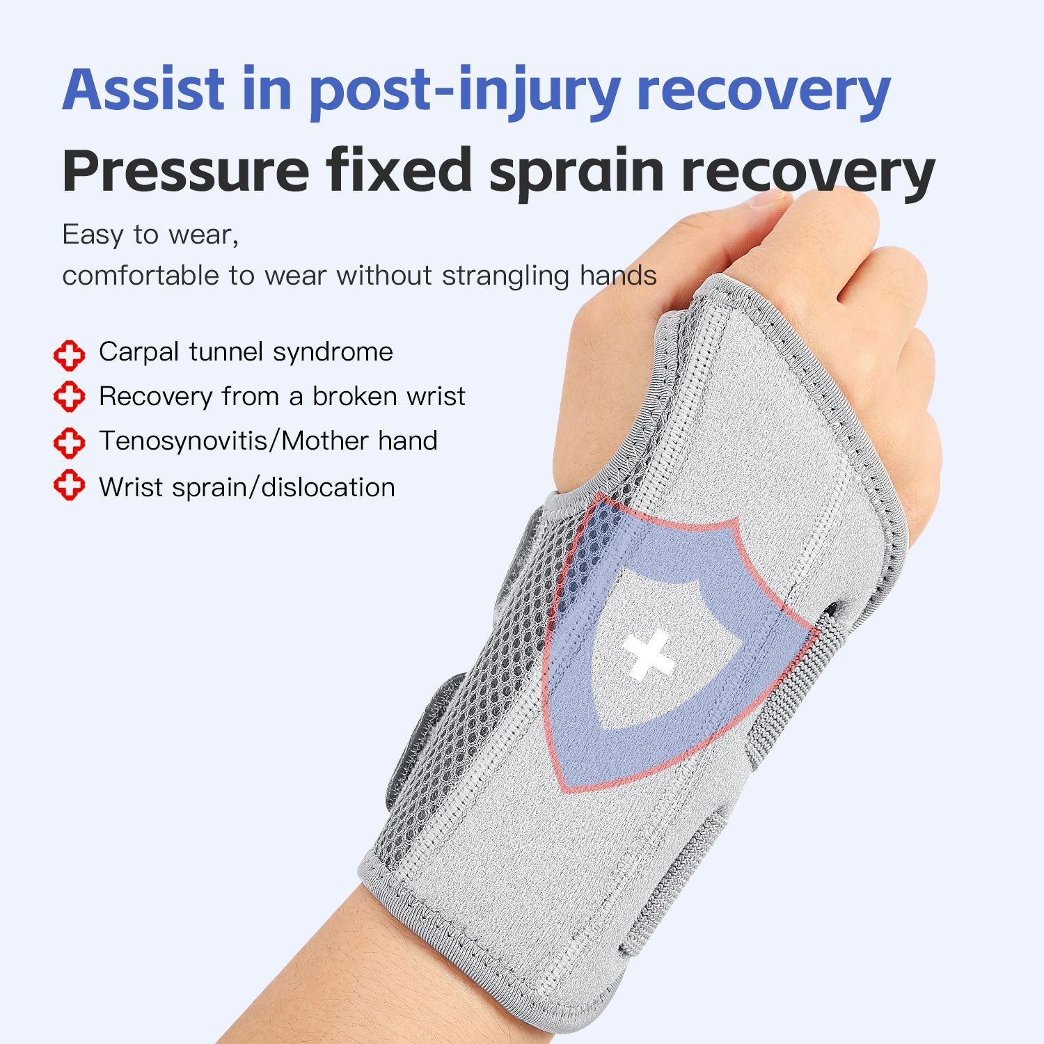 Muñequera para túnel carpiano, soporte con férulas, soporte de mano para artritis, tendinitis, esguince, lesiones, dolor de muñeca, 1 ud.