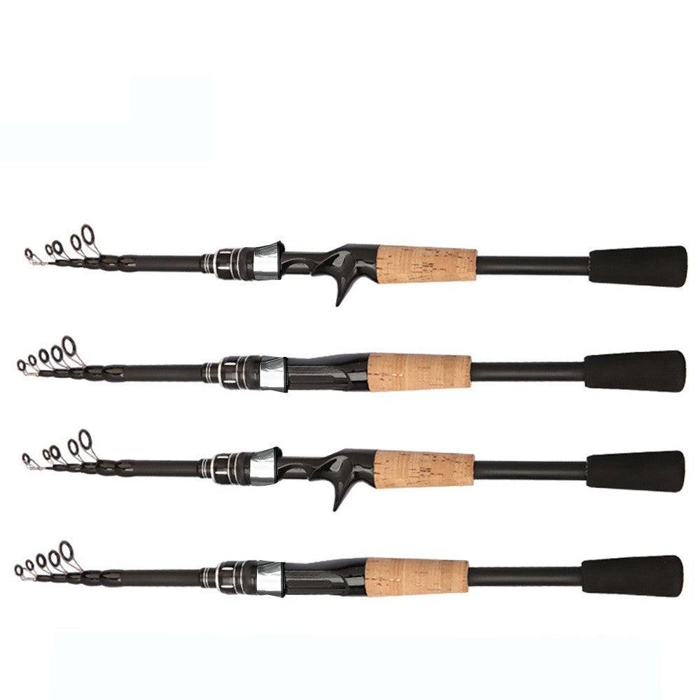 Caña de pescar con señuelo Baitcasting, telescópica giratoria, mango de madera de 8g-25g, aparejos de pesca de fundición de carbono, peso ligero profesional