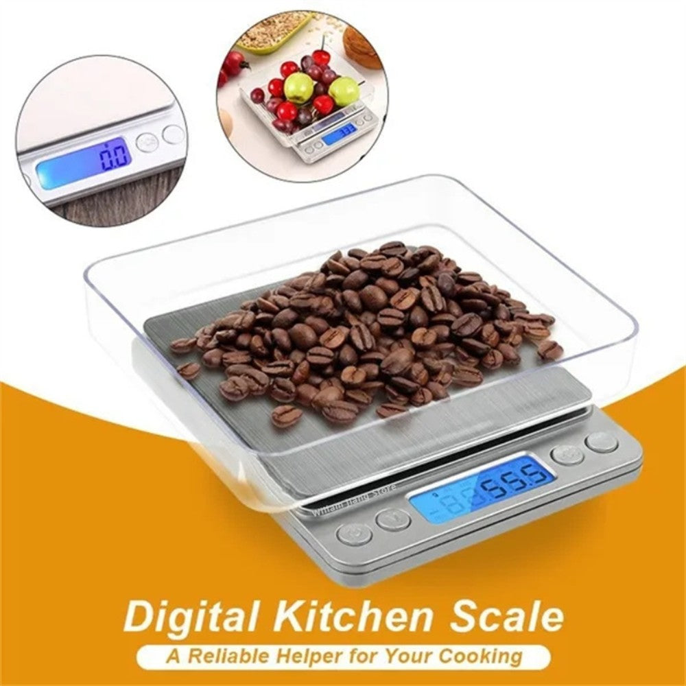 Báscula Digital de cocina Mini bolsillo de acero inoxidable joyería de precisión balanza electrónica peso oro gramos 0,1/3000g básculas