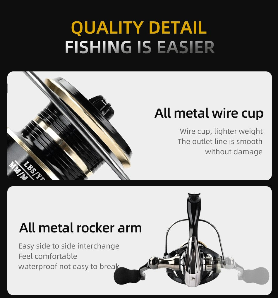 Carrete giratorio de arrastre máximo de 8KG para pesca AC3000 4000 5000, carrete de Metal con mango, plantilla de mar, carrete de carpa, rueda de bobina de pesca