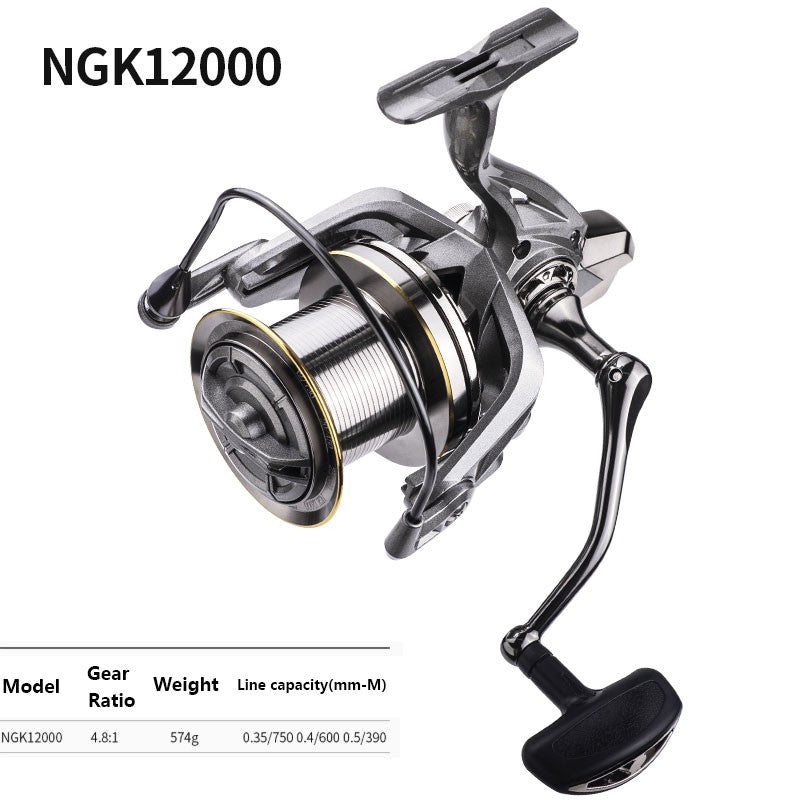 Carrete de Pesca LINNHUE grande 8000 9000 10000 12000 14000 carrete giratorio arrastre 20KG carrete potente agua salada Pesca de agua dulce Pesca