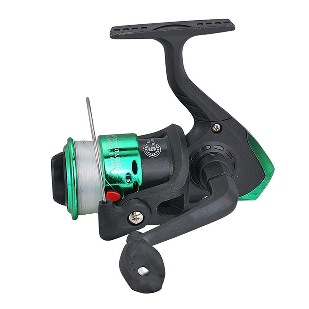 Ruedas de arrastre portátiles, carrete de pesca ultraligero, relación de engranaje 5,2: 1, carrete giratorio con sedal de pesca de 60m, suministros de pesca