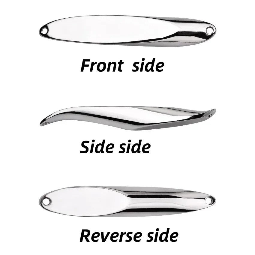 Cebo duro de 3 uds., cuchara plateada, señuelo de Jigging, anzuelo triple de Metal, hoja de fundición, Spinner, cucharas de curricán, cebo giratorio de hoja inoxidable