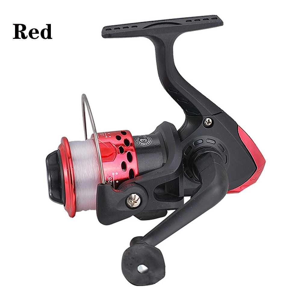 Ruedas de arrastre portátiles, carrete de pesca ultraligero, relación de engranaje 5,2: 1, carrete giratorio con sedal de pesca de 60m, suministros de pesca