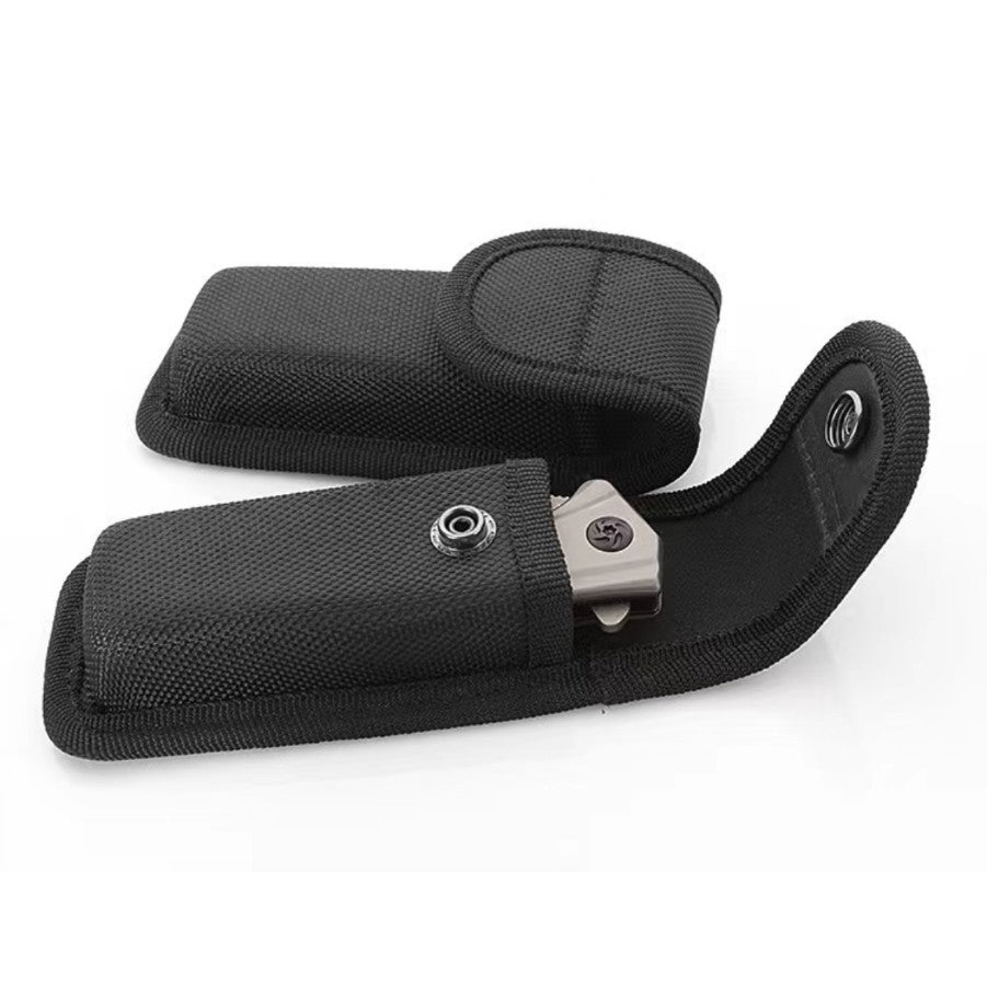 Funda negra plegable para guardar cuchillos, bolsa con alicates, cinturón de nailon, bolsillo de transporte, soporte para linterna, paquete de cintura