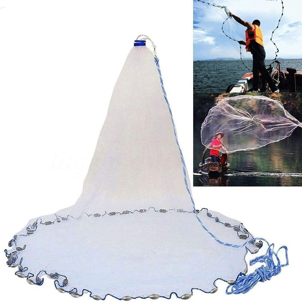 Red de pesca de agua salada americana para trampa de cebo, redes de fundición de radio de 3/4/5/6/7/8/9/10 pies con peso de plomo de Zinc resistente