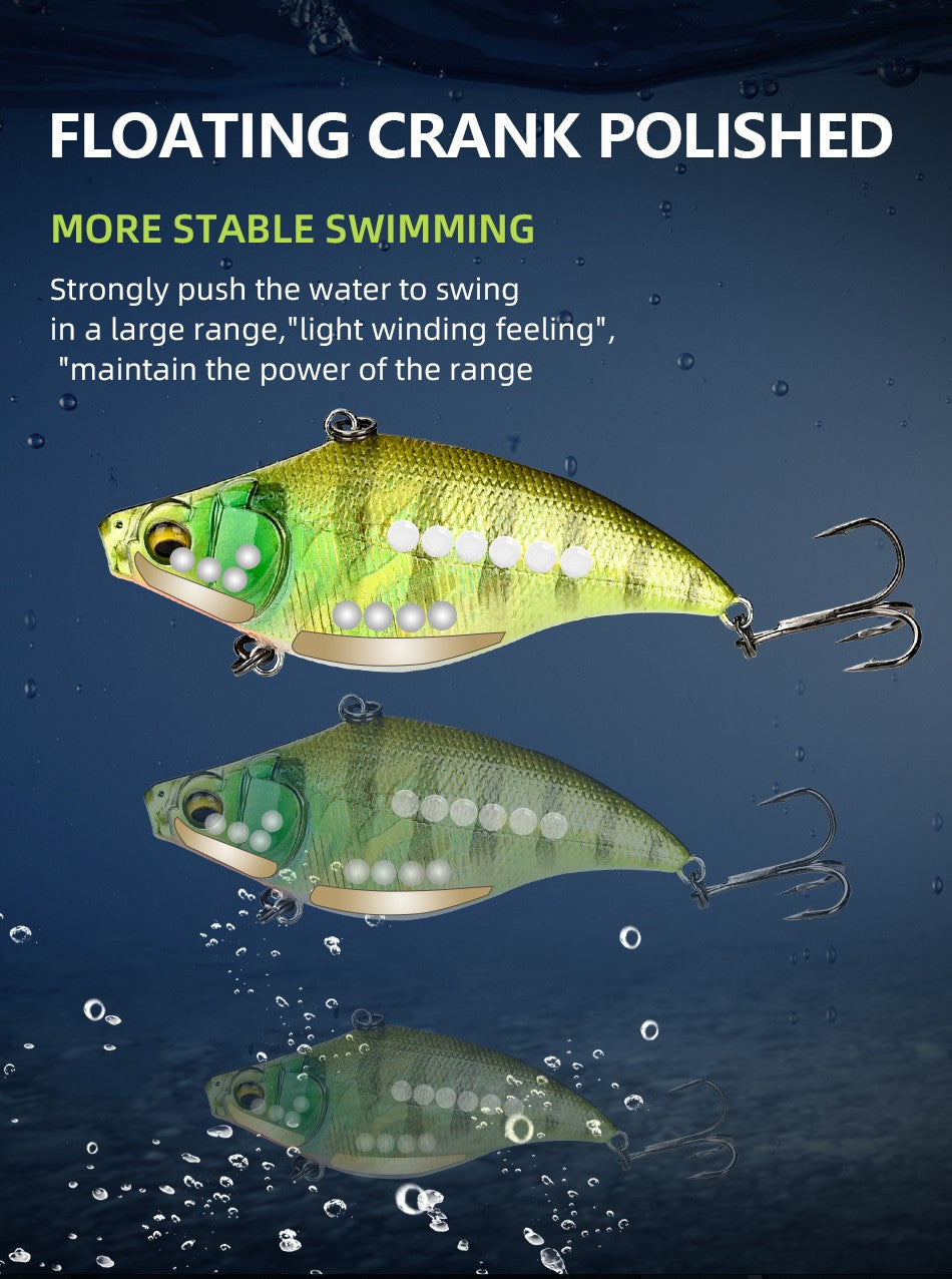 MEREDITH VIBRATION-X VIB 75mm 19g Wobblers aparejos de pesca Señuelos de pesca cebo vibratorio para accesorios artificiales de profundidad completa