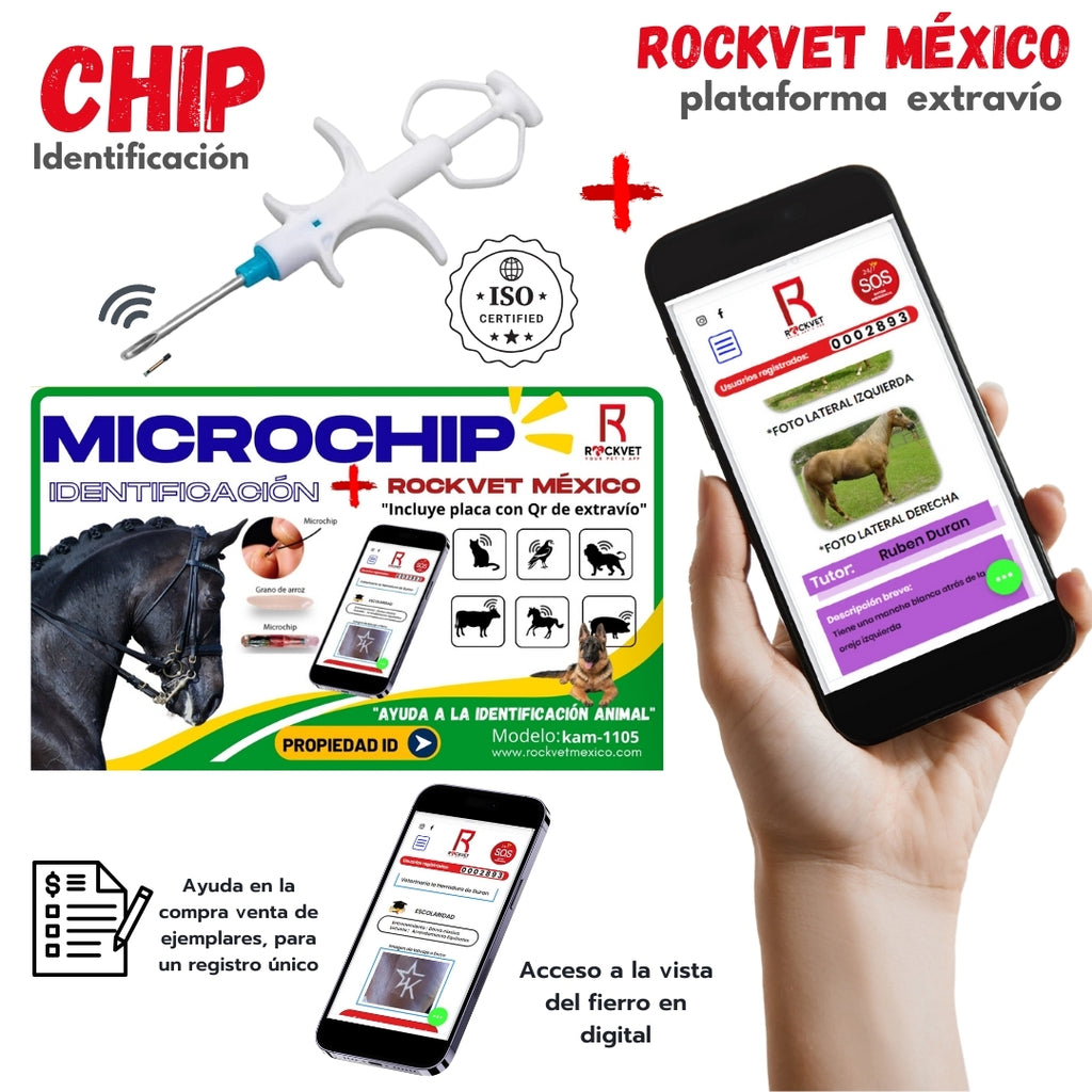 Chip de identificación animal ROCKVET MÉXICO